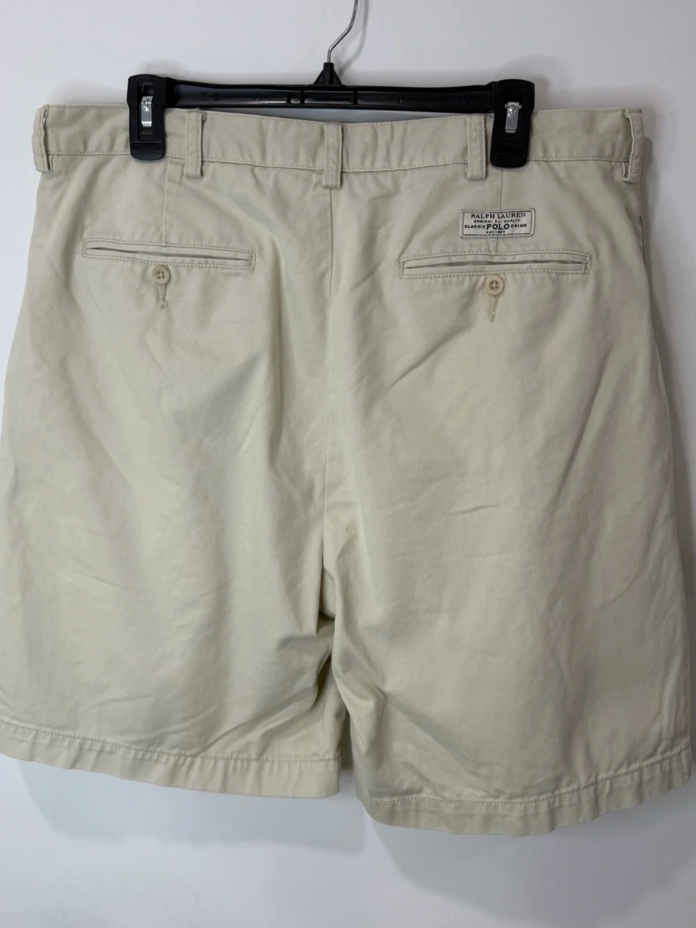 Polo Ralph Lauren Tyler Chino Shorts Men’s Beige Pleated Cotton Size 34